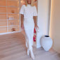 Round Neck Velvet Sequined Nightclub Short-Sleeved T-Shirt
