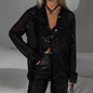 Sequined Long-Sleeved Cardigan Shirt Jacket