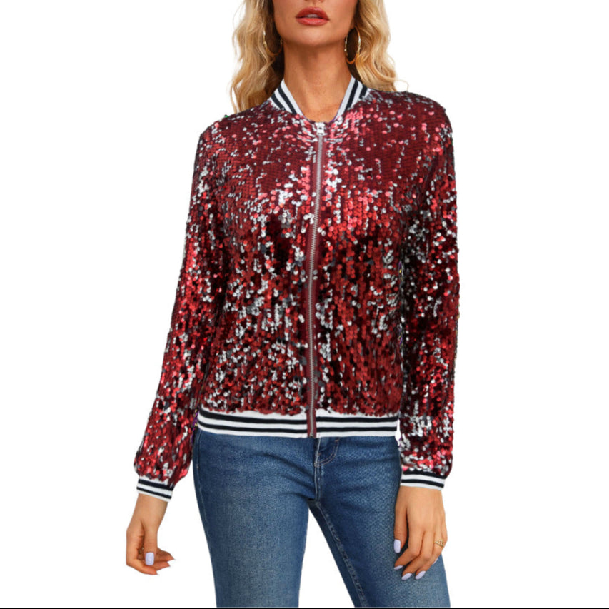 Sequined Long-Sleeved Women's Jacket