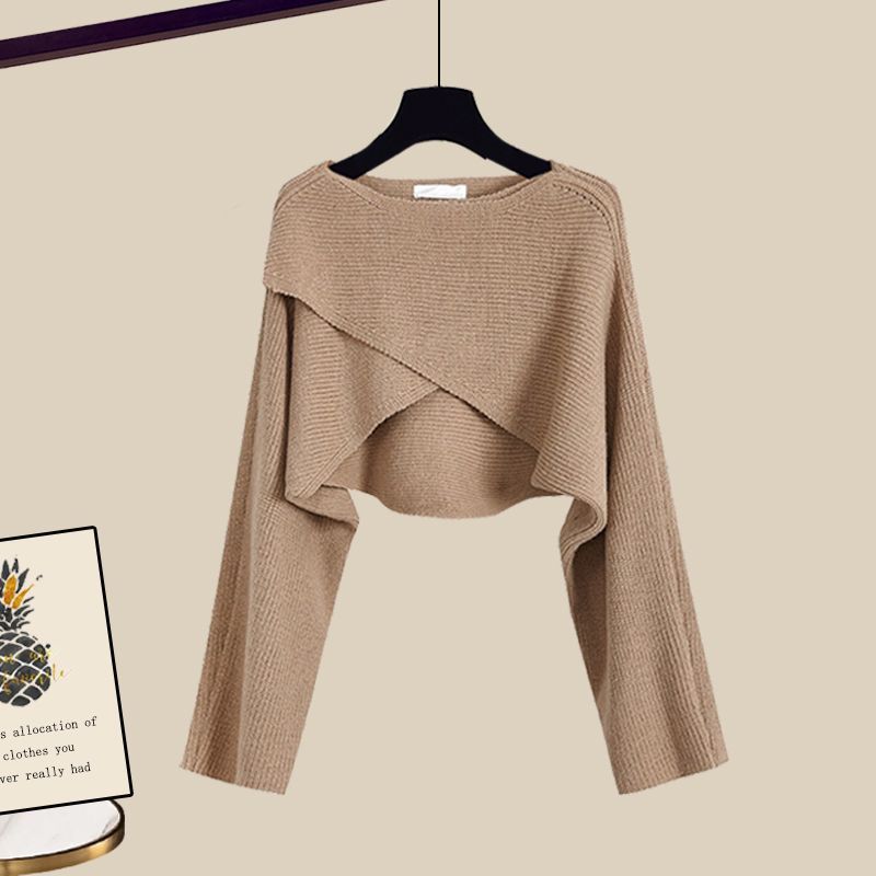 Solid Color Top Shirt and Wide Leg Pants Three Piece Set