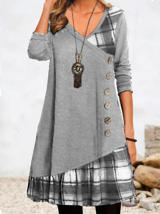Spliced Irregular Midi Dress