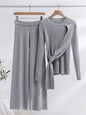Strappy Knitted Sweater Wide Leg Pants Suit
